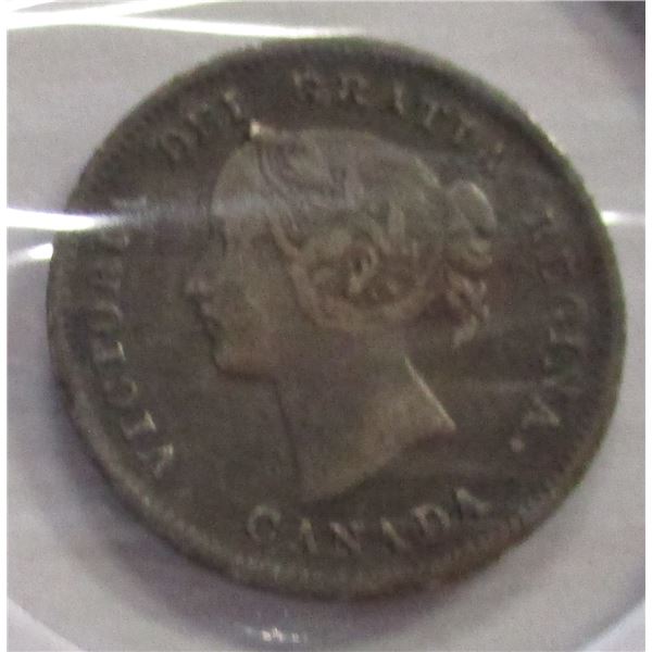 1899 CANADA VICTORIAN SILVER FIVE CENT