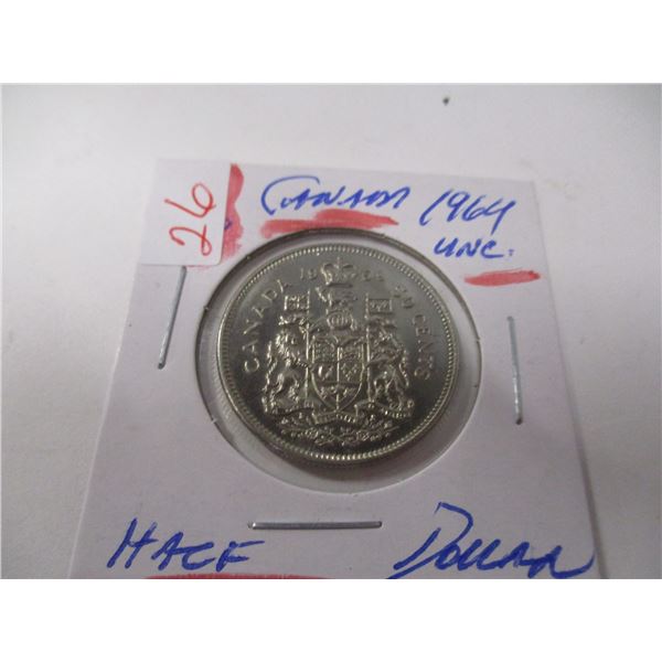 1969 UNCIRCULATED CANADA HALF DOLLAR