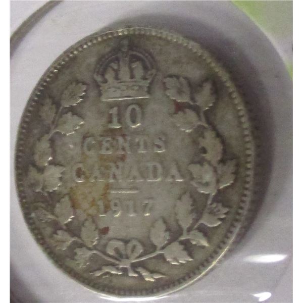 1917 CANADA KING GEORGE V SILVER DIME