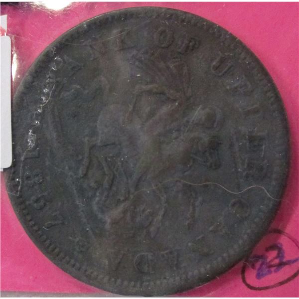 1857 BANK OF UPPER CANADA PENNY TOKEN