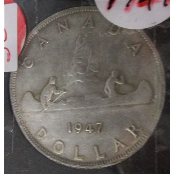 1947 (POINTED "7") CANADA SILVER DOLLAR