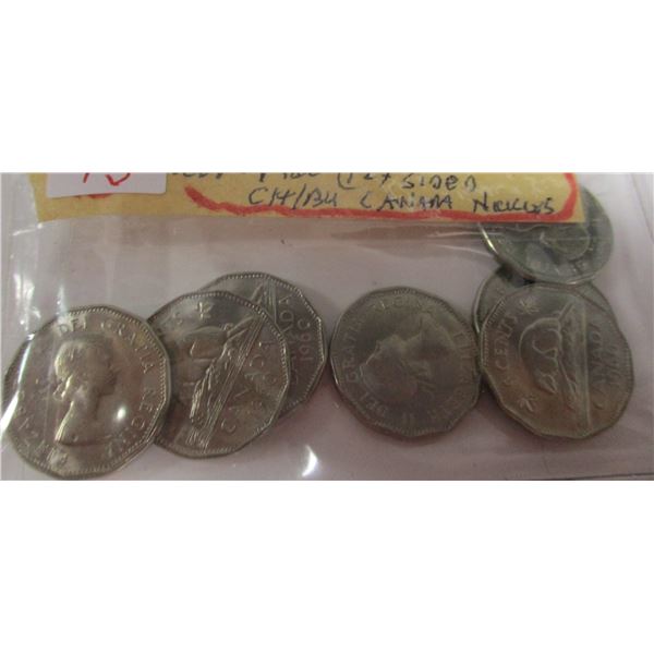 LOT OF 6 - 1960 CH/BU 12 SIDED CANADA NICKELS