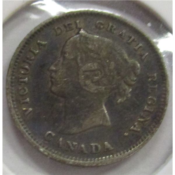 1900 CANADA VICTORIAN SILVER FIVE CENT
