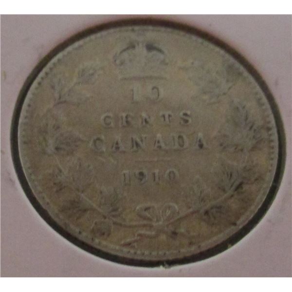 1910 CANADA KING EDWARD VII SILVER DIME