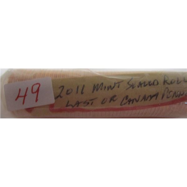 2011 MINT SEALED ROLL OF 50 LAST OF CANADA PENNIES