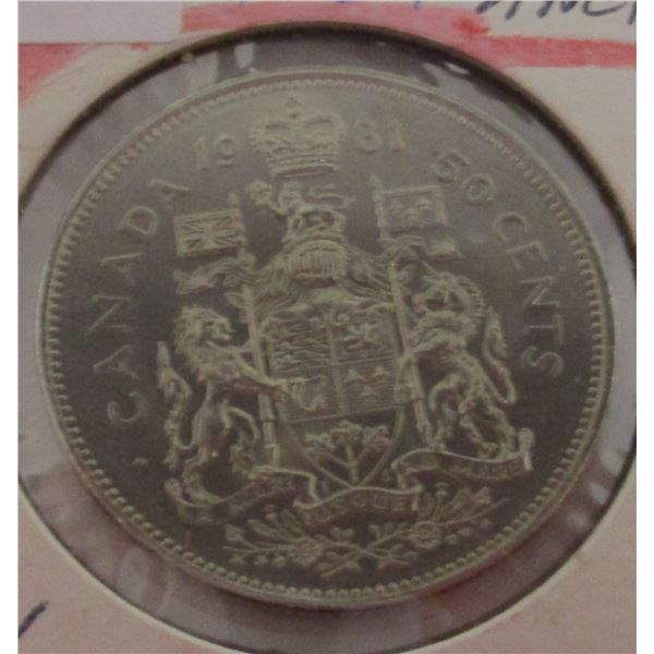 1981 UNCIRCULATED CANADA HALF DOLLAR