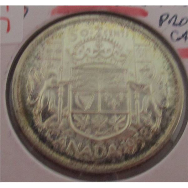 1958 PROOF CAMEO CANADA SILVER HALF DOLLAR