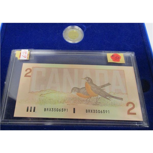 1996 PROOF COIN AND BANK NOTE SET C/W REPLACEMNT BRX $2 BANK NOTE