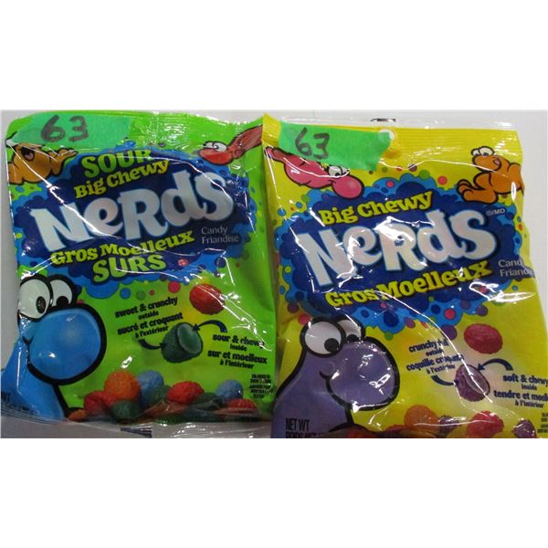 SHELF PULLS (AS IS):  BIG CHEWY & SOUR BIG CHEWY NERDS - 2 BAGS