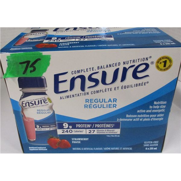REGULAR STRAWBERRY ENSURE DRINK (6 BOTTLES X 235 ML)