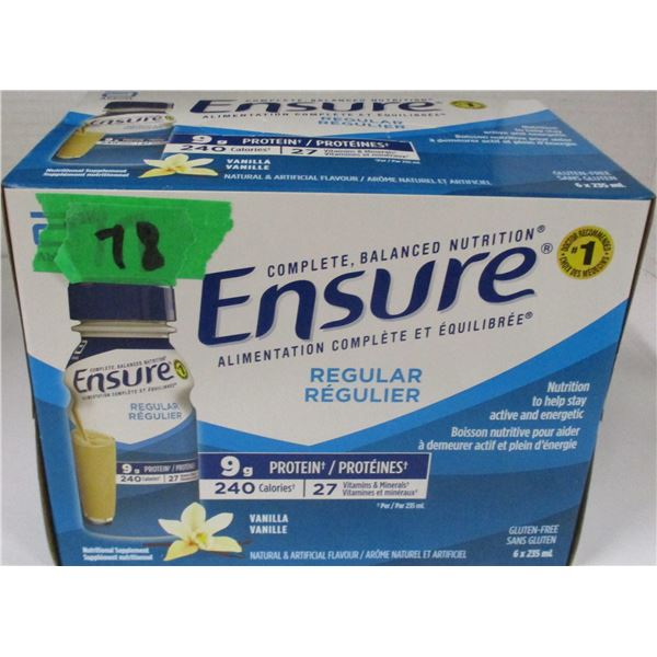 REGULAR VANILLA ENSURE DRINK (6 BOTTLES X 235 ML)