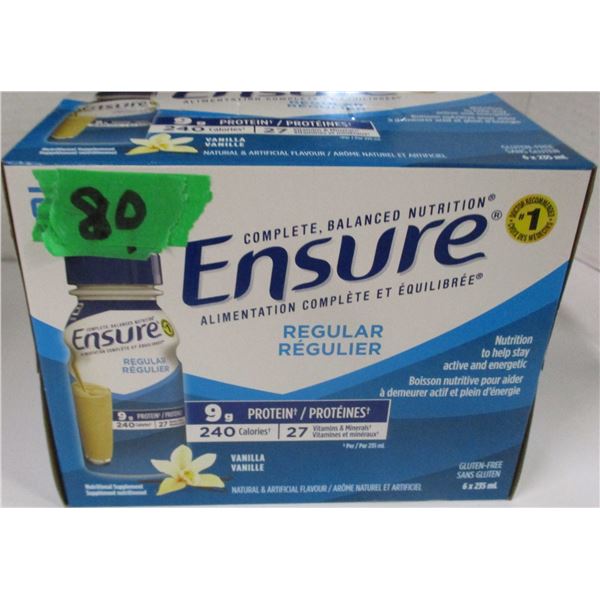 REGULAR VANILLA ENSURE DRINK (6 BOTTLES X 235 ML)