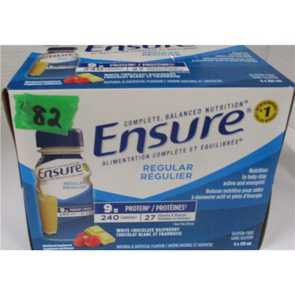 REGULAR WHITE CHOCOLATE RASPBERRY ENSURE DRINK (6 BOTTLES X 235 ML)