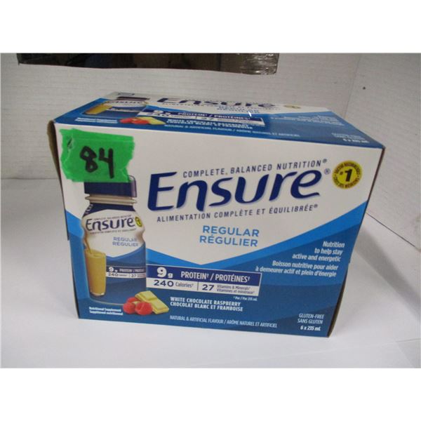 REGULAR WHITE CHOCOLATE RASPBERRY ENSURE DRINK (6 BOTTLES X 235 ML)