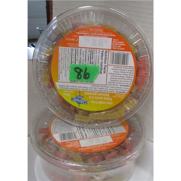 SHELF PULLS (AS IS):  SOUR SODA FRY CANDY (2 TUBS X 500G)