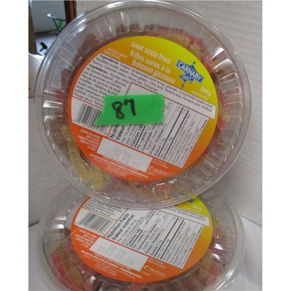SHELF PULLS (AS IS):  SOUR SODA FRY CANDY (2 TUBS X 500G)