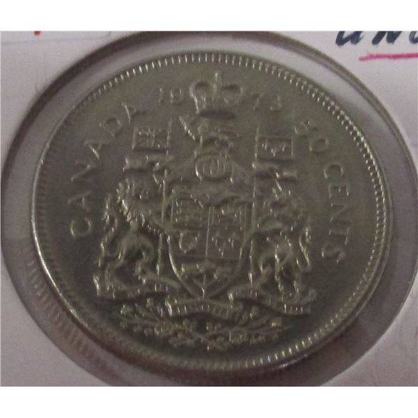 1973 UNCIRCULATED CANADA HALF DOLLAR