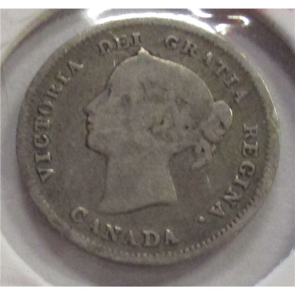 1889 CANADA VICTORIAN SILVER FIVE CENT