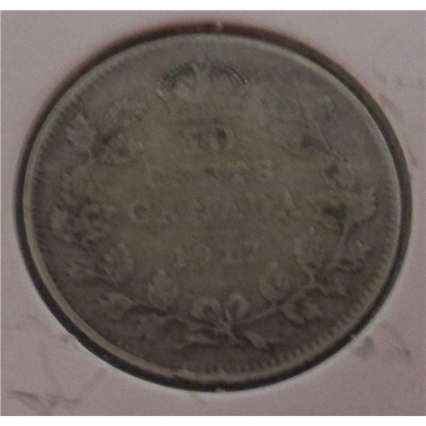 1917 CANADA KING GEORGE V SILVER DIME