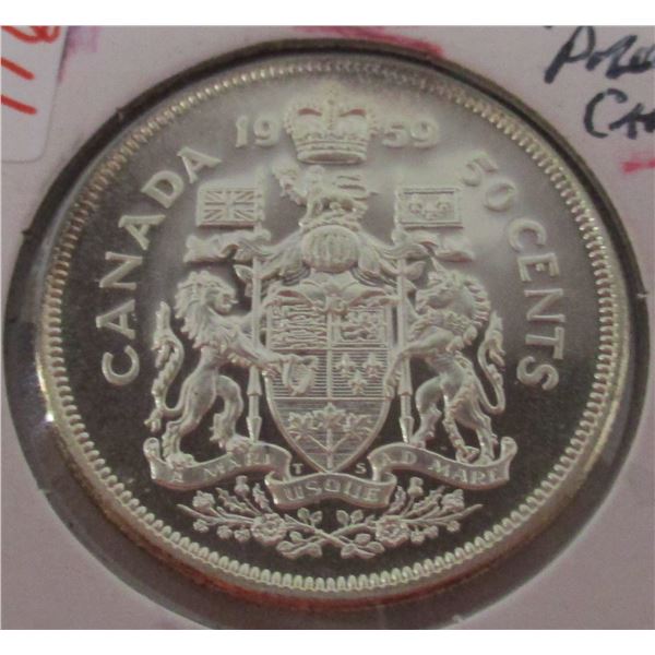 1959 PROOF CAMEO CANADA HALF DOLLAR