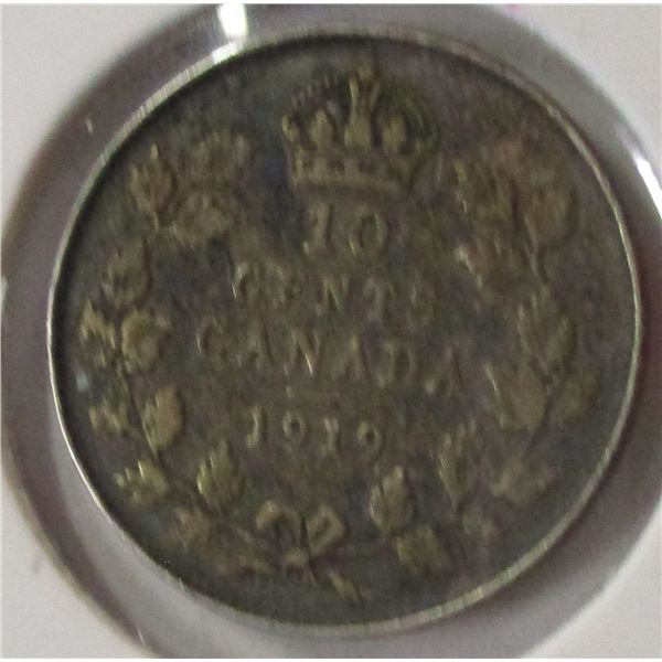 1919 CANADA KING GEORGE V SILVER DIME