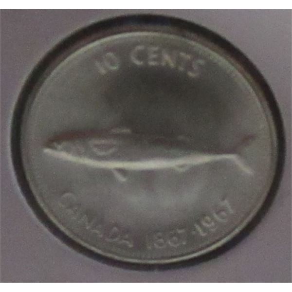 1967 CANADA SILVER FISH DIME