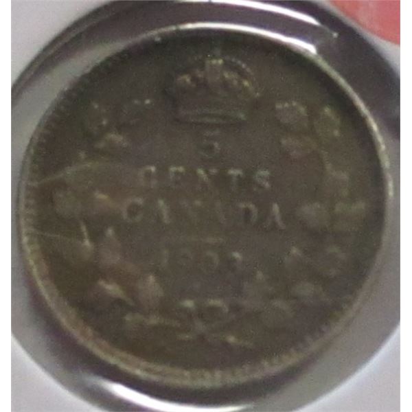 1903 CANADA KING EDWARD VII SILVER FIVE CENT