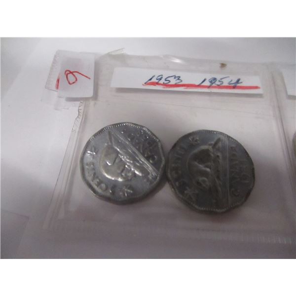 1953 - 1958 CANADA 12 SIDED NICKEL SET