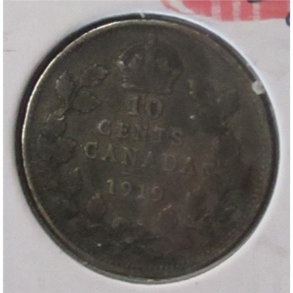 1919 CANADA KING GEORGE V SILVER DIME