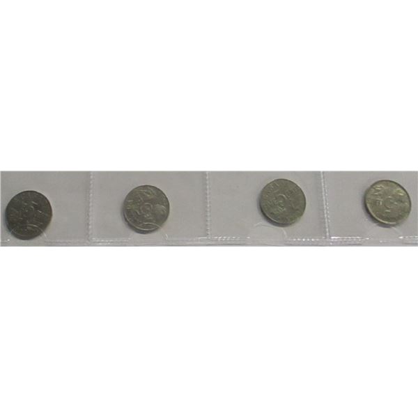 1927 - 1930 CANADA KING GEORGE V NICKEL SET