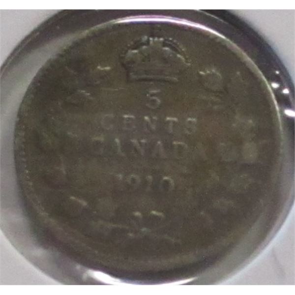 1910 CANADA KING EDWARD VII SILVER FIVE CENT