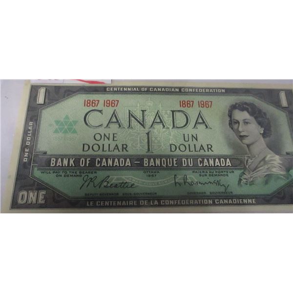 1867 - 1967 CRISP UNCIRCULATED LAST OF CANADA CONFEDERATION DOLLAR