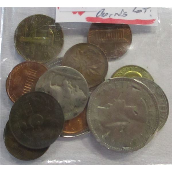 CANADA & WORLD LOT OF 12 COLLECTABLE COINS