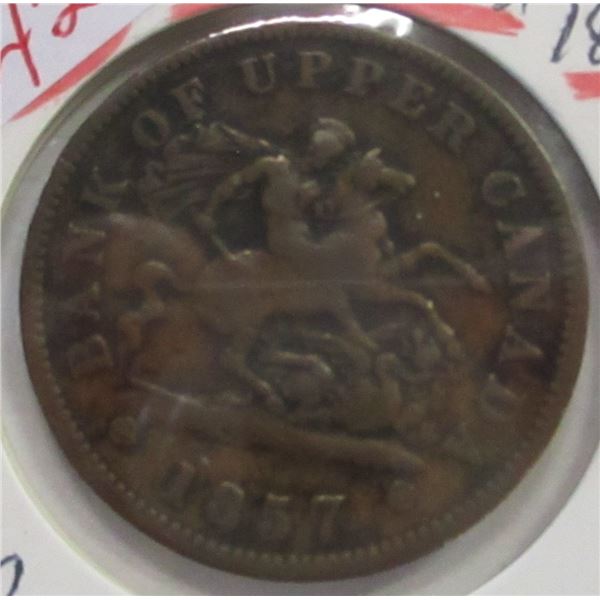 1857 BANK OF UPPER CANADA PENNY TOKEN