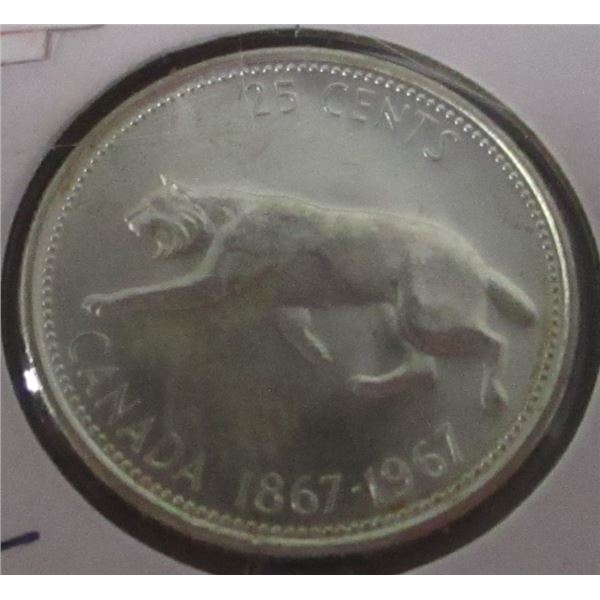1967 CANADA SILVER COUGAR QUARTER