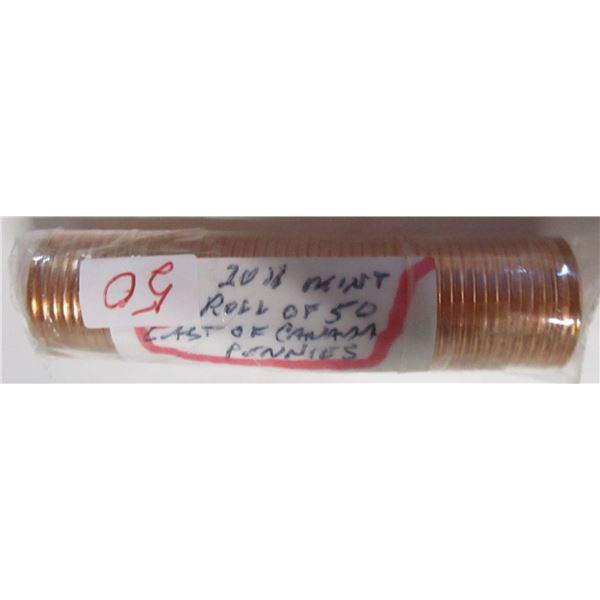 2011 ROLL OF 50 CANADA LAST OF MINT SEALED PENNIES