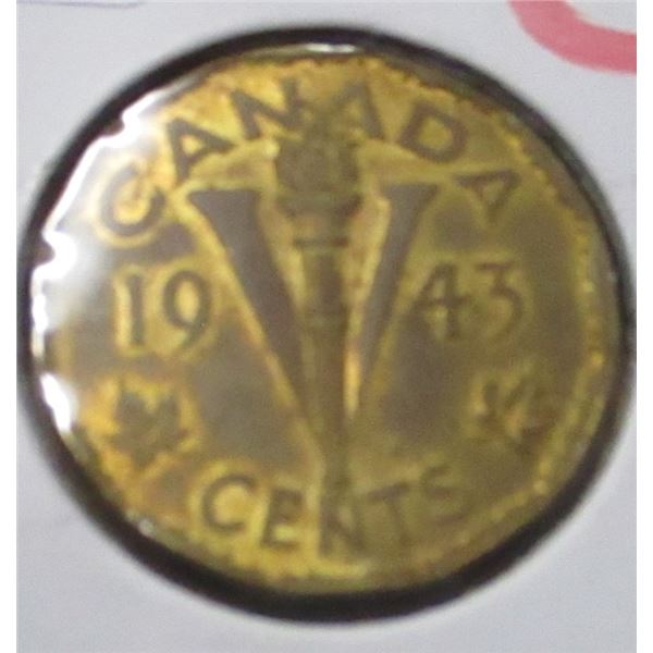 1943 AU CANADA VICTORY WARTIME NICKEL