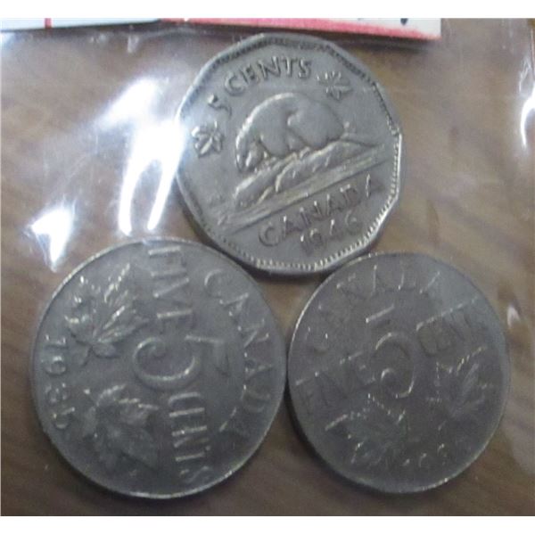 1935, 1936 & 1946 KING GEORGE V & VI NICKEL SET