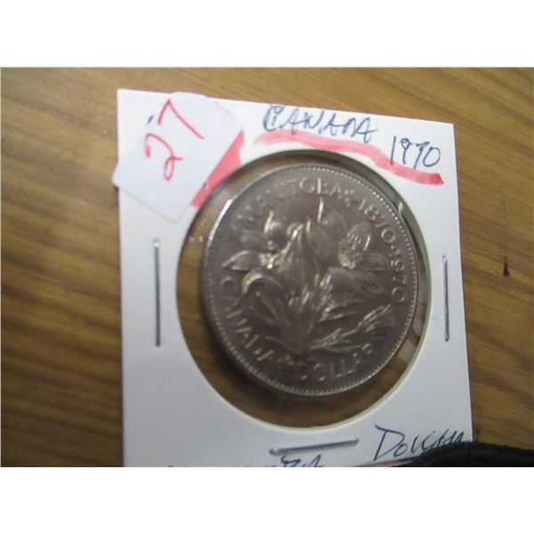 1870 - 1970 CH/BU MANITOBA DOLLAR
