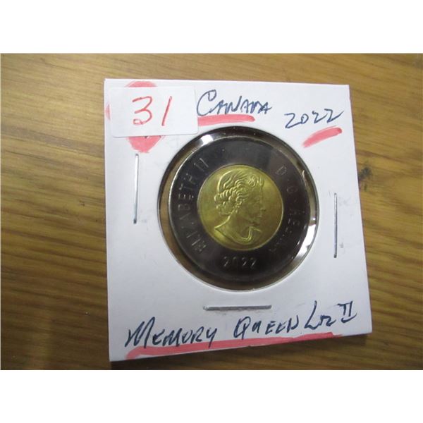 2022 MEMORY QUEEN ELIZABETH II CANADA TOONIE