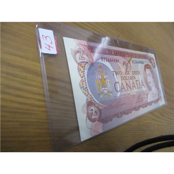 1974 MULTI COLORED LAST OF CANADA $2 BILL