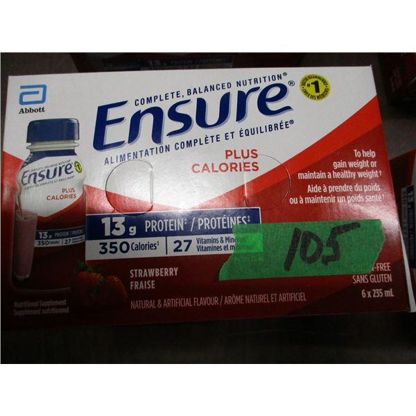 ENSURE CALORIE PLUS STRAWBERRY DRINK (6 X 235 ML)