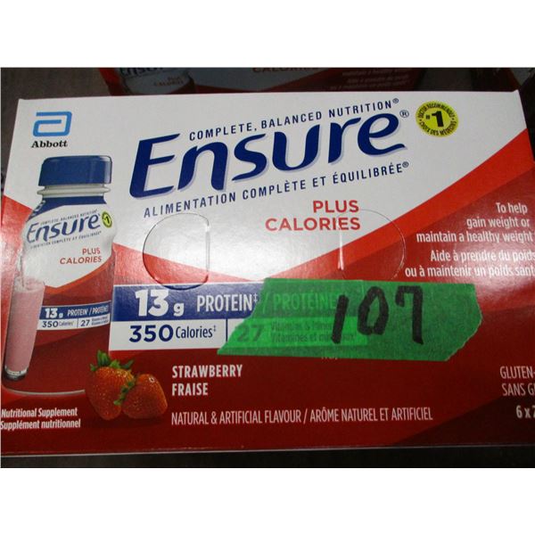ENSURE CALORIE PLUS STRAWBERRY DRINK (6 X 235 ML)