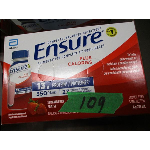 ENSURE CALORIE PLUS STRAWBERRY DRINK (6 X 235 ML)