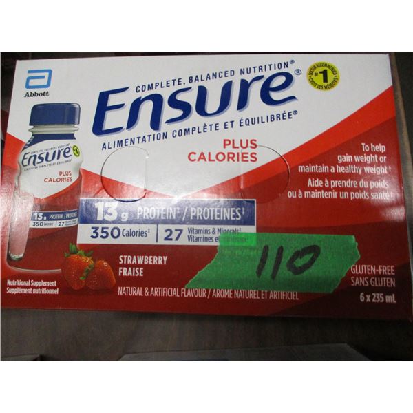 ENSURE CALORIE PLUS STRAWBERRY DRINK (6 X 235 ML)
