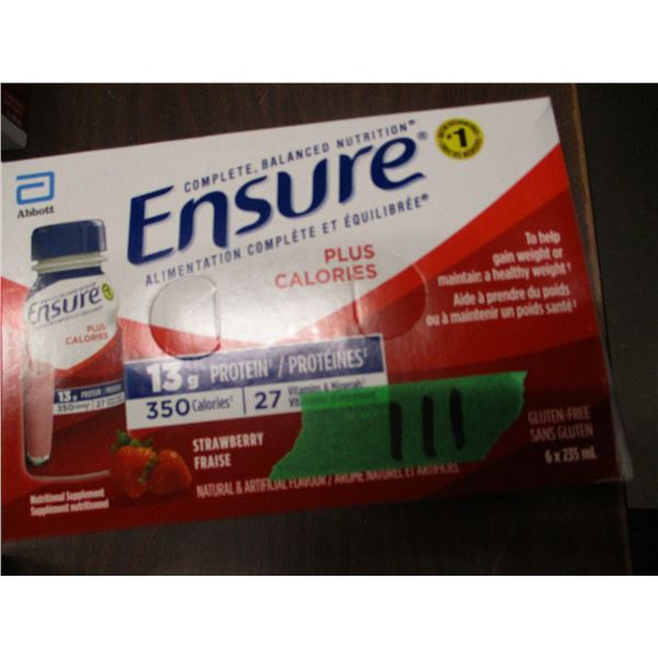 ENSURE CALORIE PLUS STRAWBERRY DRINK (6 X 235 ML)