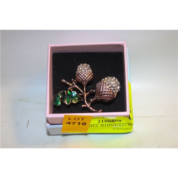 NEW ENAMEL RHINESTONE PINE CONE