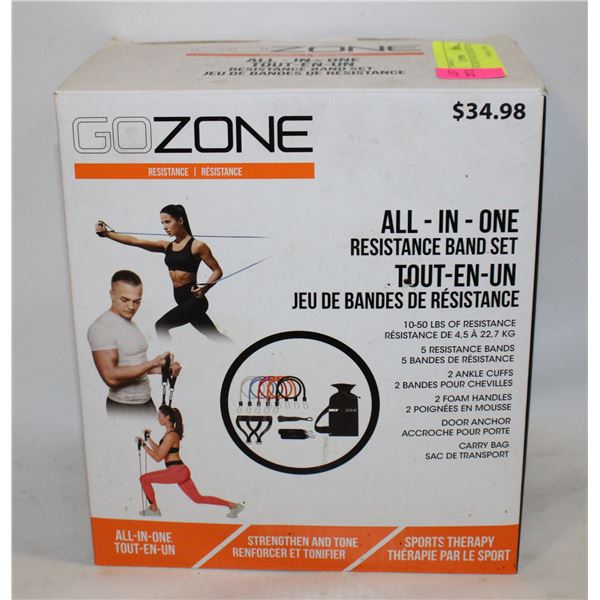 GO ZONE RESISTANCE BAND SET IN BOX