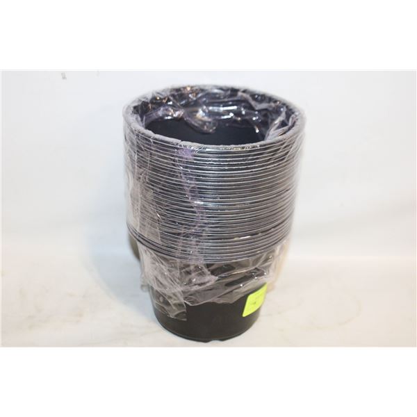 NEW 30 COUNT OF 1.21 L BLACK POTS