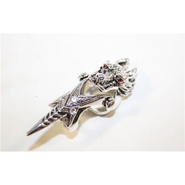 VINTAGE DRAGON HEAD ALLOY RING KNUCKLE JOINT RING